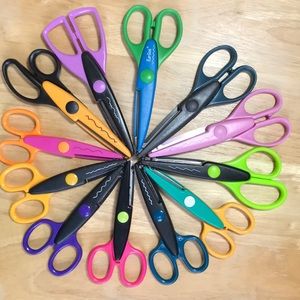 12 pairs of crafting scissors.